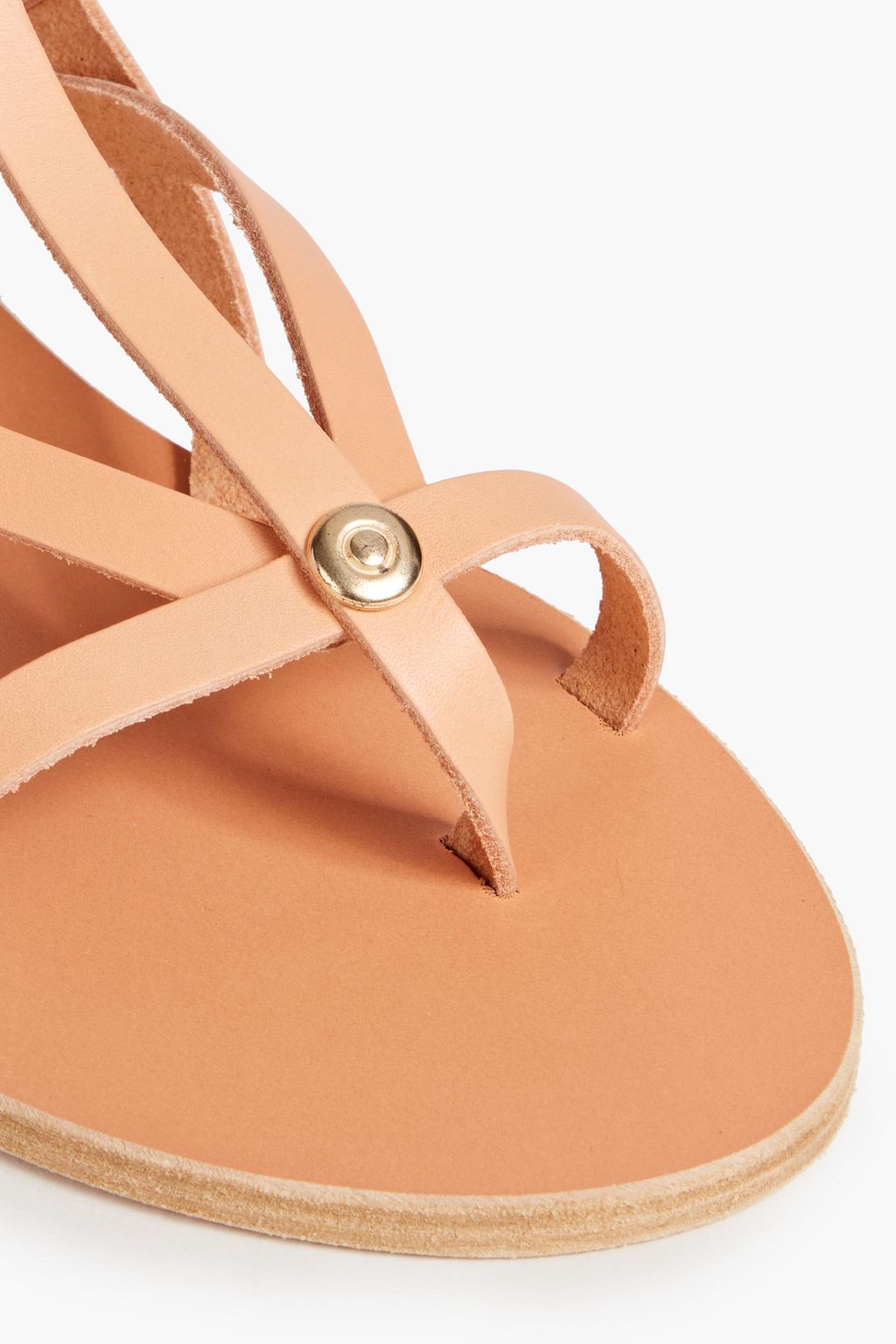 ANCIENT GREEK SANDALS صندل ’ليفيا’ من الجلد المرصّع بقطع معدنيّة