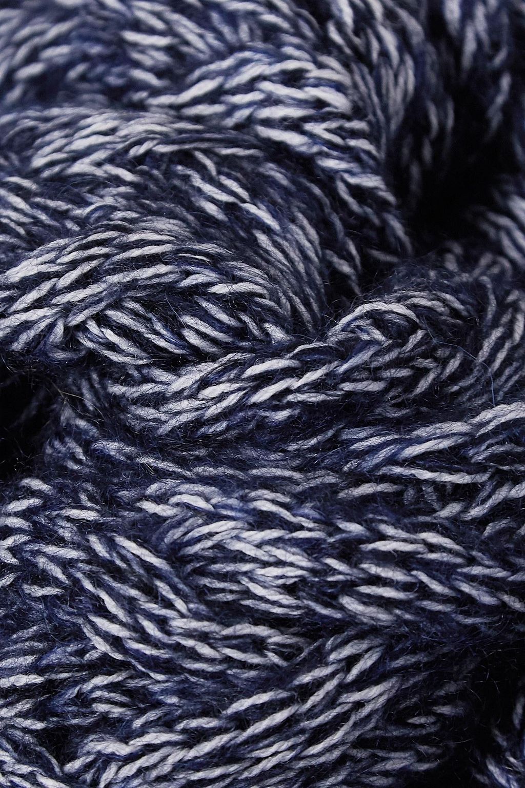 CHLOÉ Mélange cable-knit wool-blend scarf