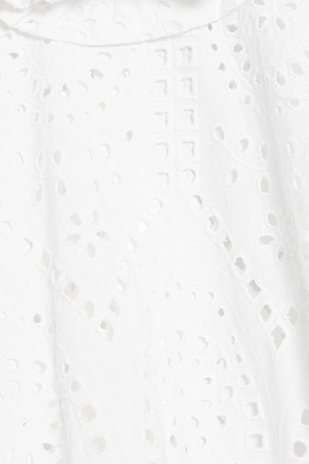 GANNI Ruffled organic broderie anglaise cotton blouse