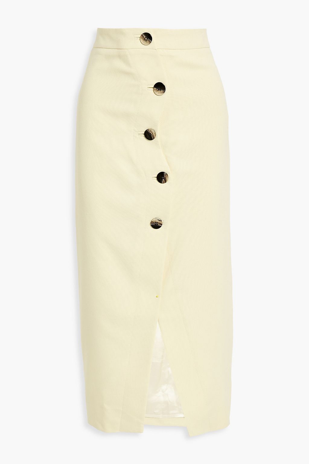 Pastel yellow Woven midi skirt | GANNI | THE OUTNET Pastel yellow Woven midi skirt | GANNI | THE OUTNET