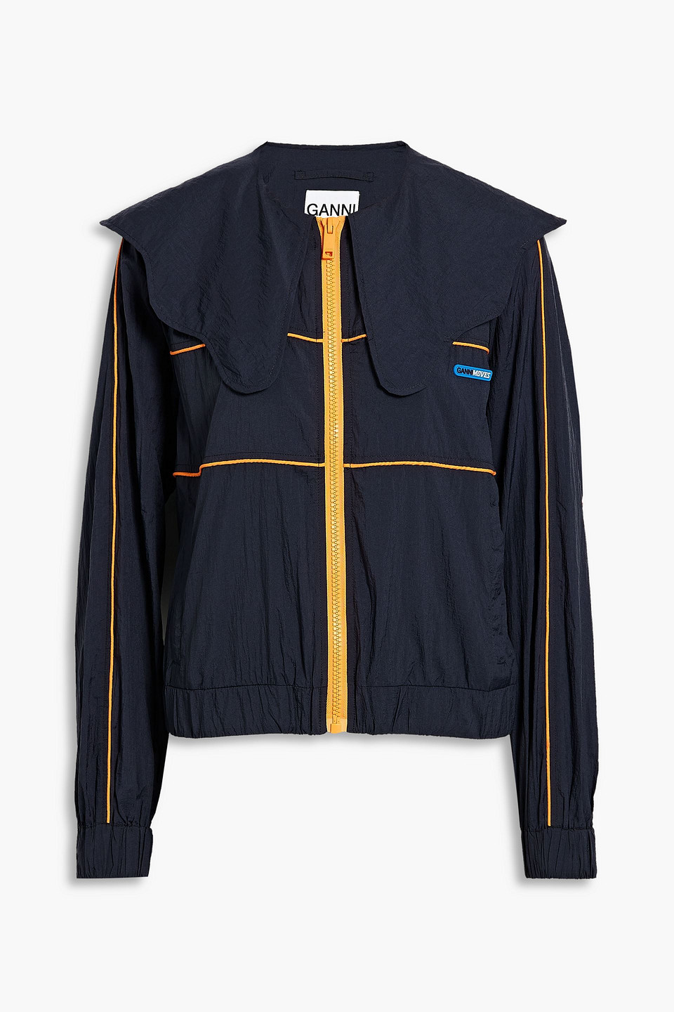 ganni - shell jacket - blue - eu 36