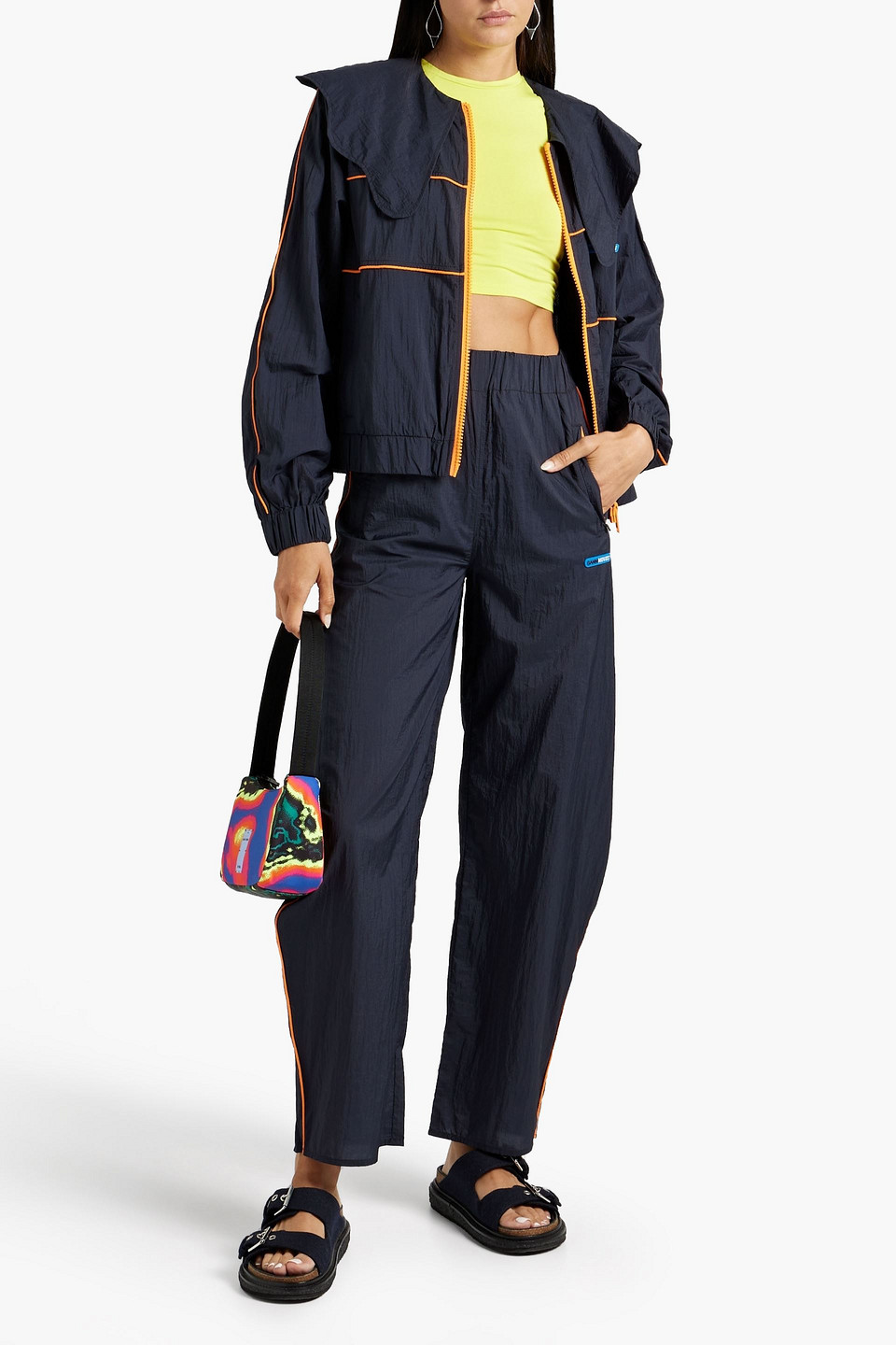Ganni Shell Jacket In Midnight Blue