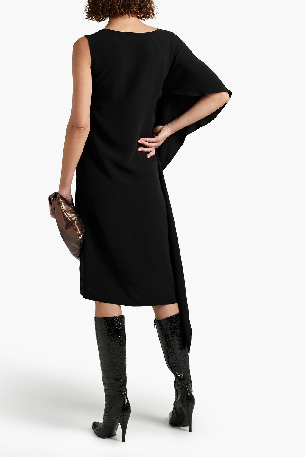 FERRAGAMO Asymmetric silk-crepe dress