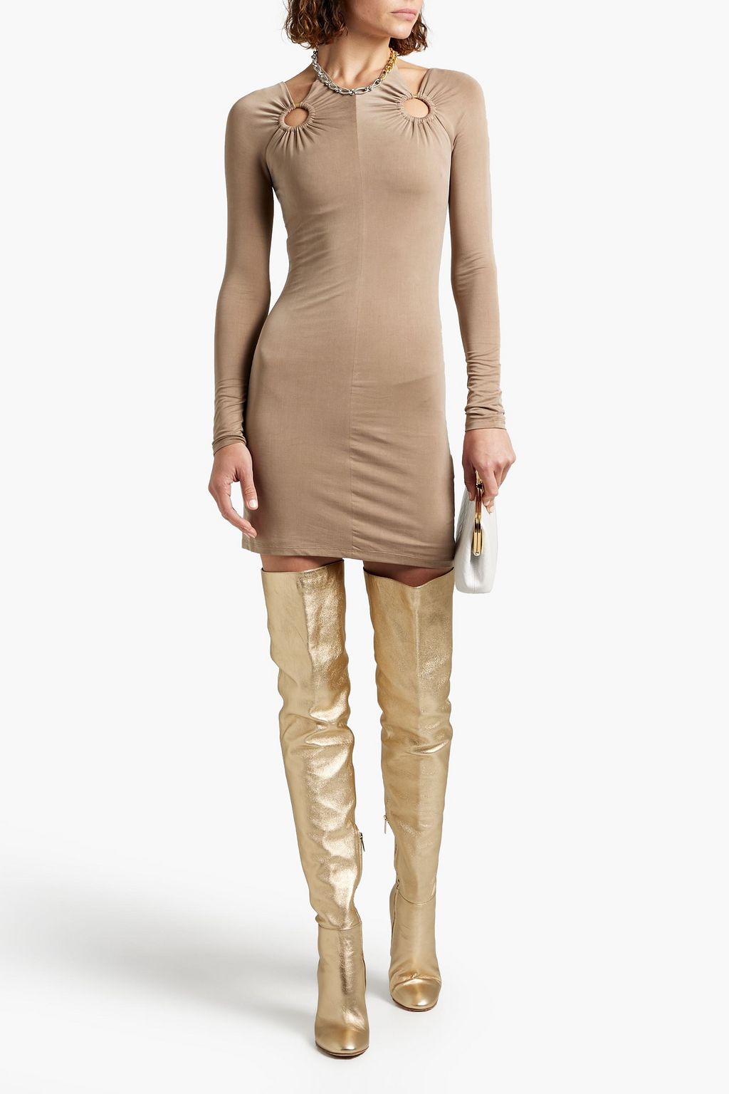 DION LEE Cutout cupro-blend mini dress
