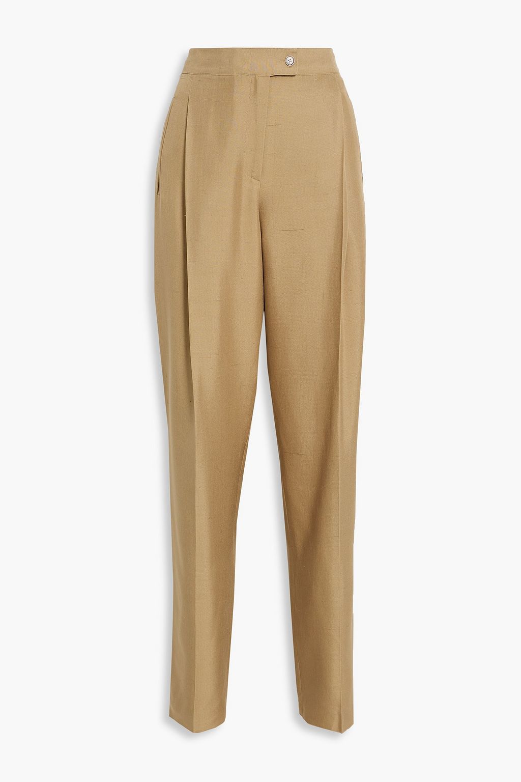 【送料&関税込】Ferragamo Straight Cut Pleated Pants FERRAGAMO Pleated silk straight-leg pants | THE OUTNET