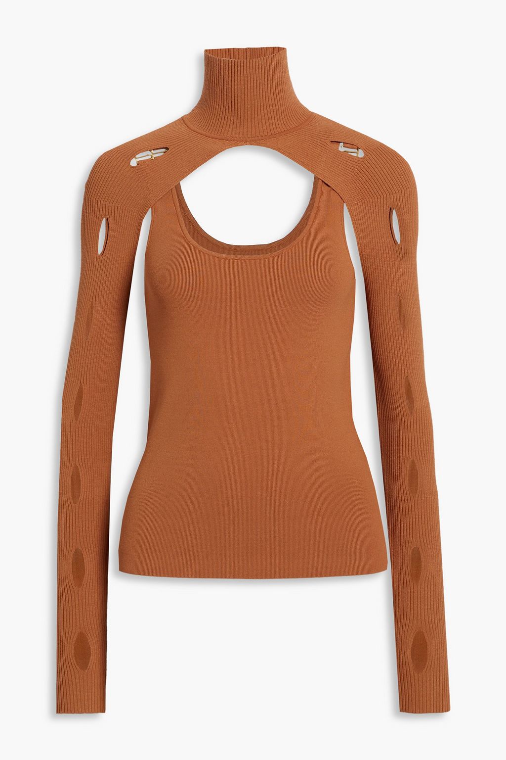 DION LEE Convertible layered cutout ribbed-knit top | Sale up to 70% off |  THE OUTNET