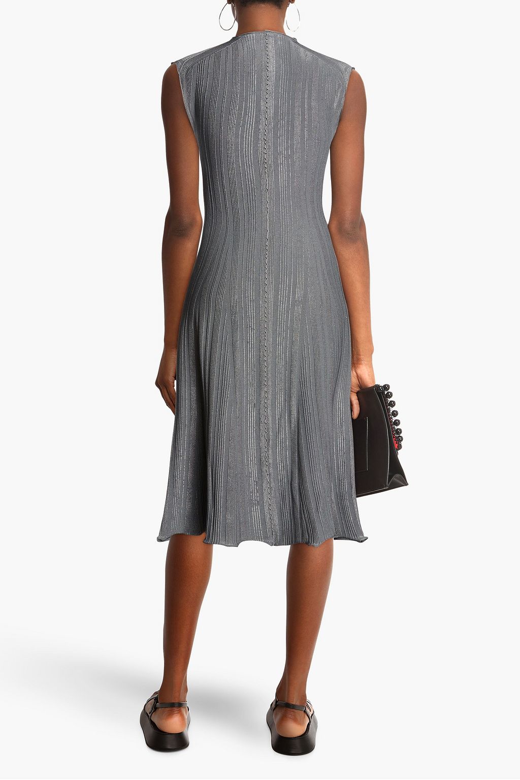 KENZO Flared ribbed-knit midi dress