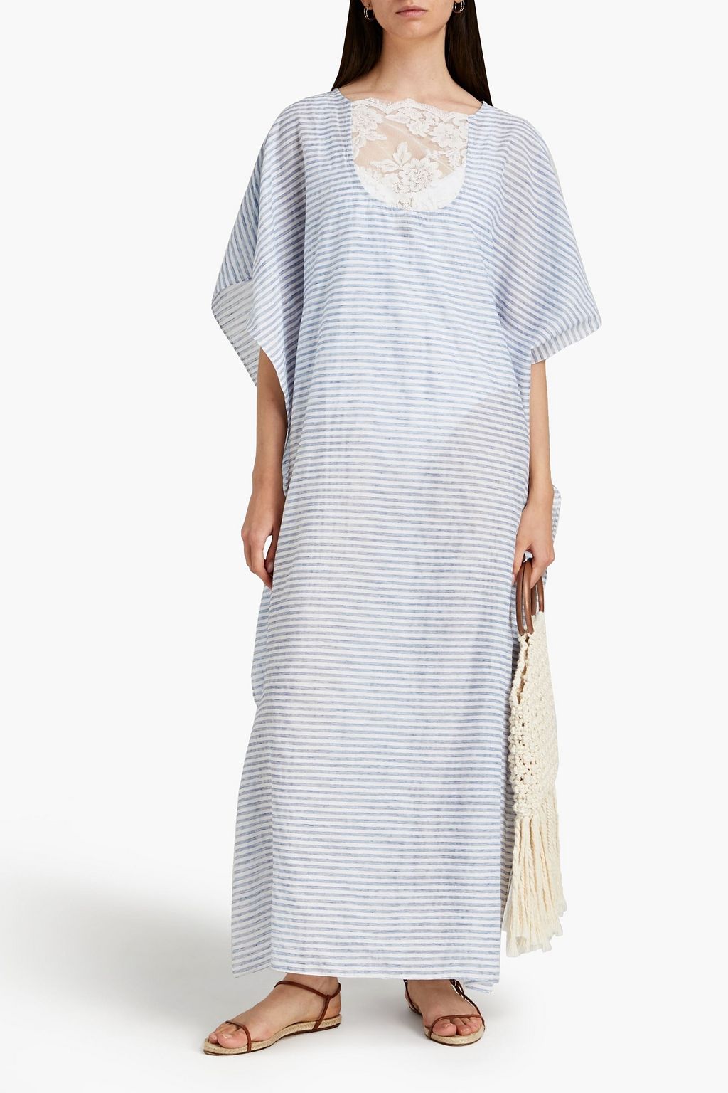 BAMBAH Striped slub woven kaftan