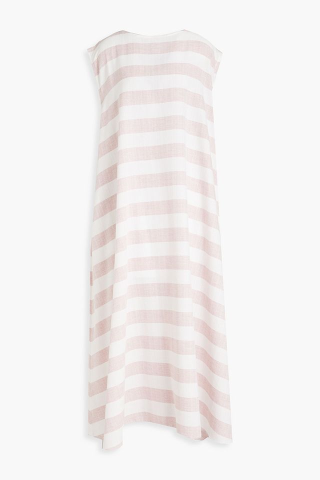 Striped cotton-blend maxi dress