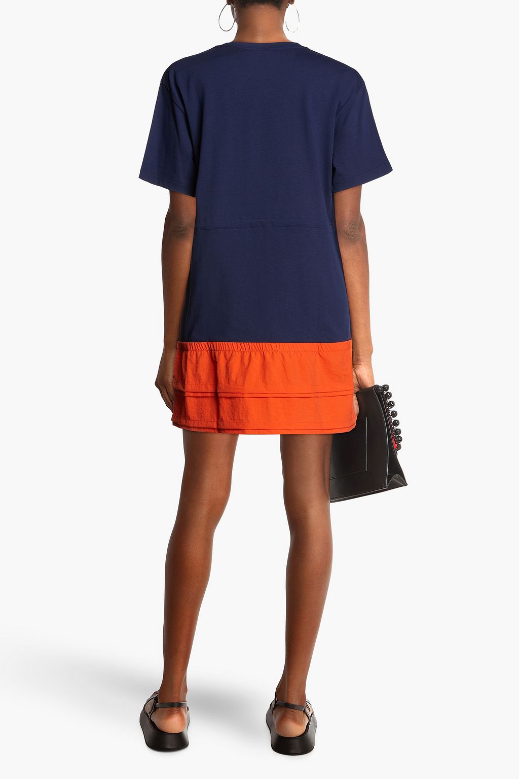 KENZO Shell-paneled printed cotton-jersey mini dress