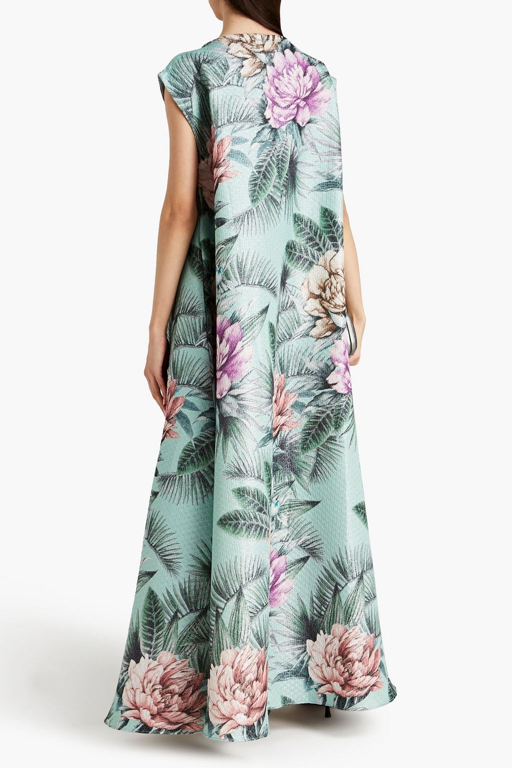 BAMBAH Floral-print metallic brocade kaftan