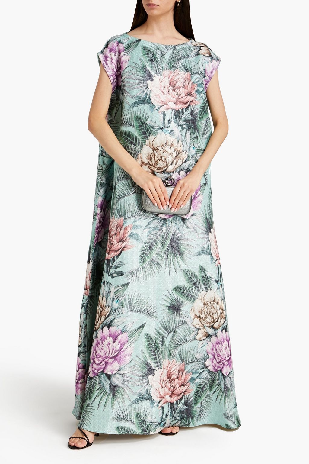 BAMBAH Floral-print metallic brocade kaftan
