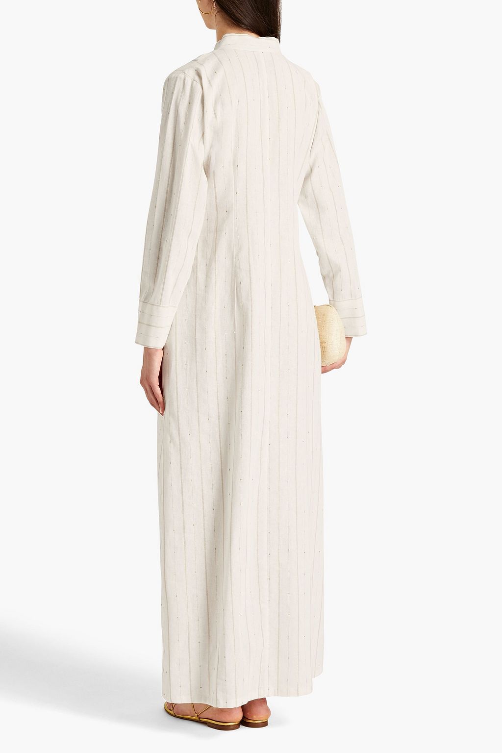 BAMBAH Metallic striped cotton-blend kaftan