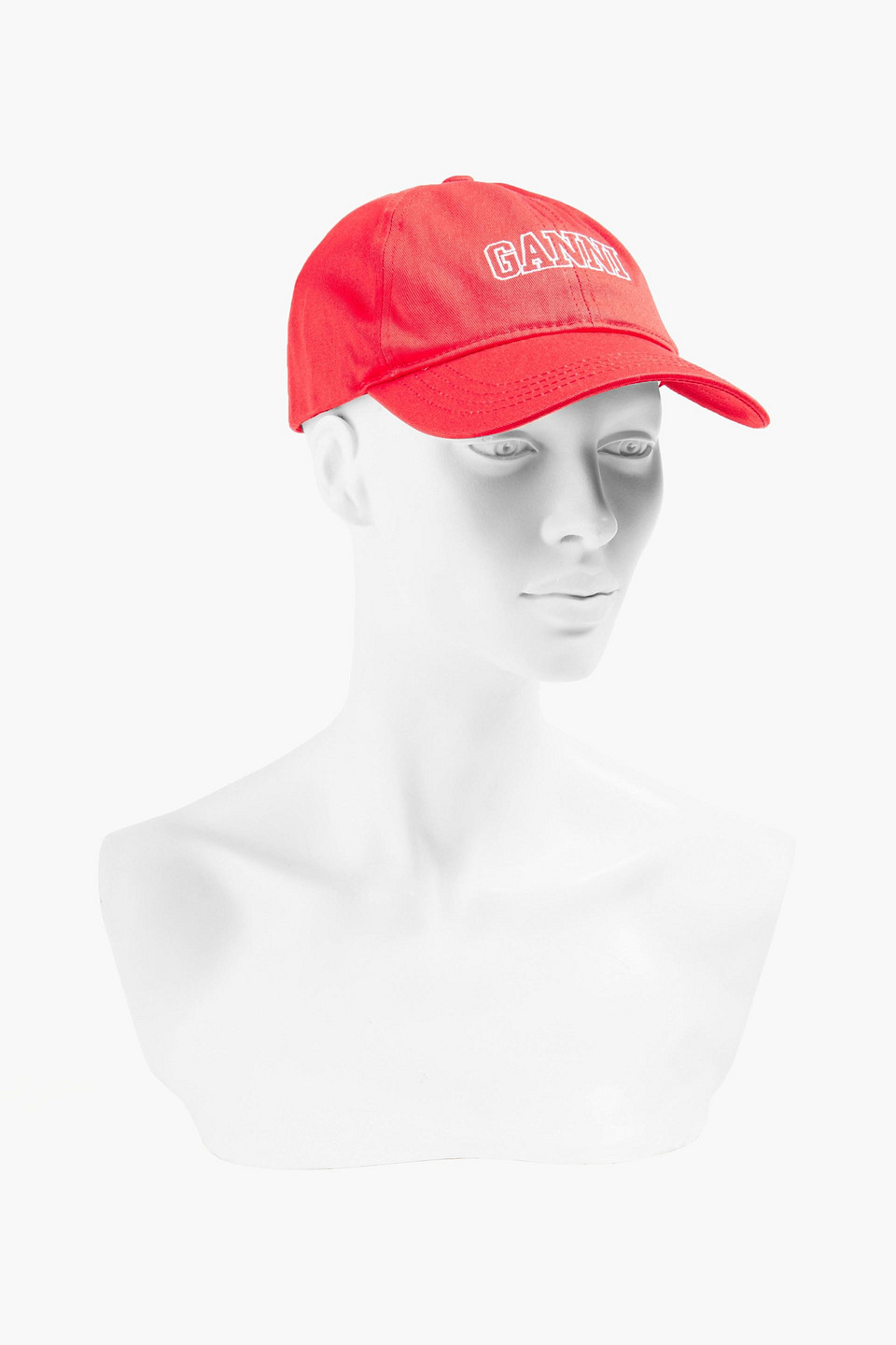 Ganni Software Heavy Cotton Cap High Risk Red One Size In Red