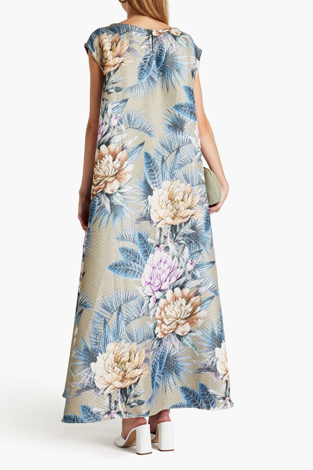 BAMBAH Floral-print metallic brocade kaftan