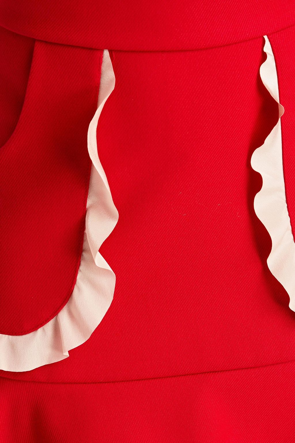 REDVALENTINO Ruffled twill mini skirt