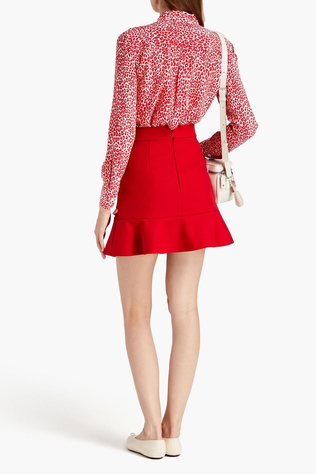 REDVALENTINO Ruffled twill mini skirt