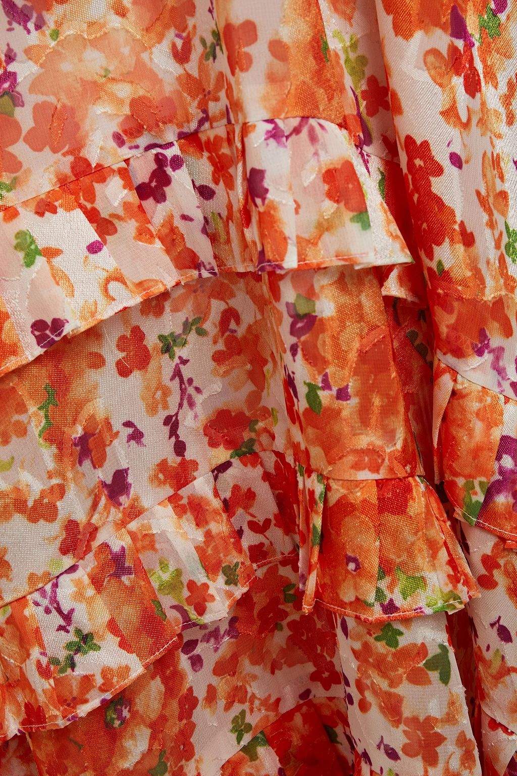 BAMBAH Belted floral-print jacquard maxi dress
