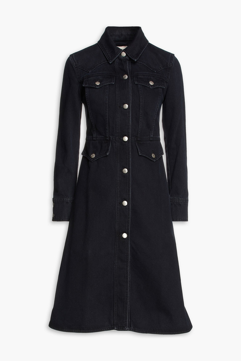 Alexa Chung Denim Dress In Black