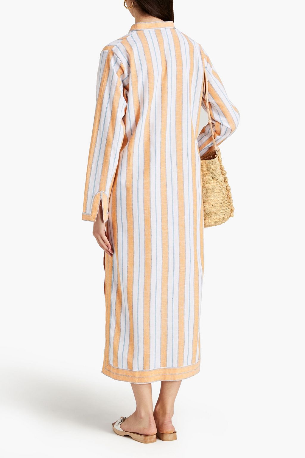 BAMBAH Striped slub linen kaftan