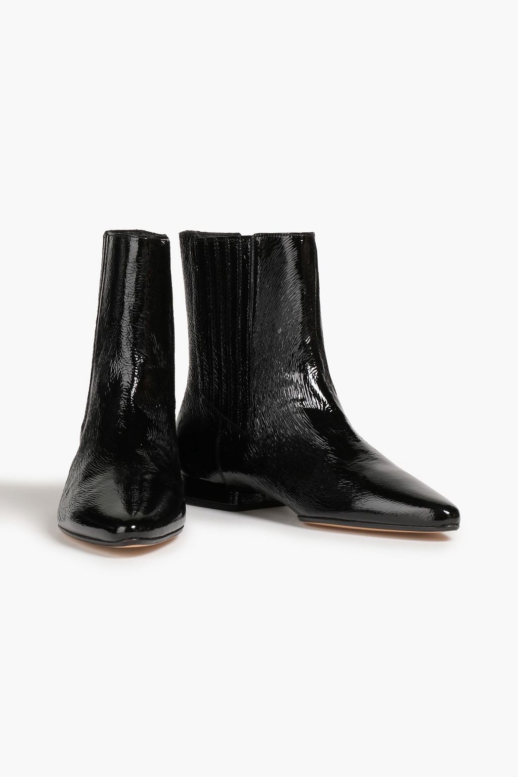 KENZO Crinkled patent-leather ankle boots