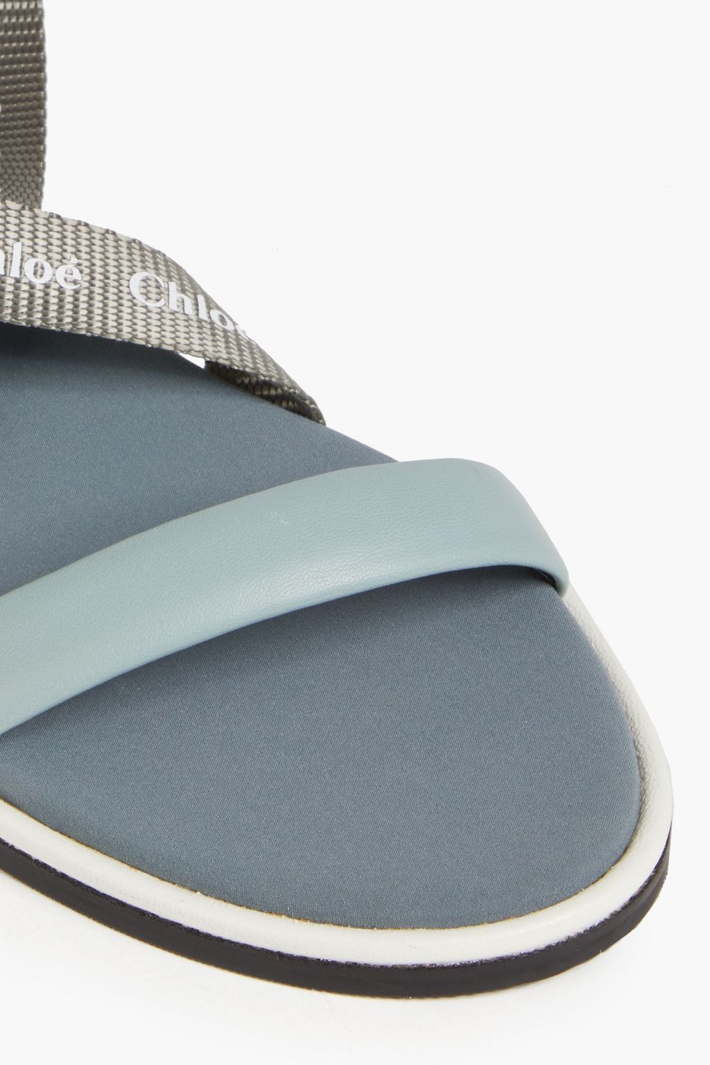 CHLOÉ Leather-trimmed logo-print woven sandals