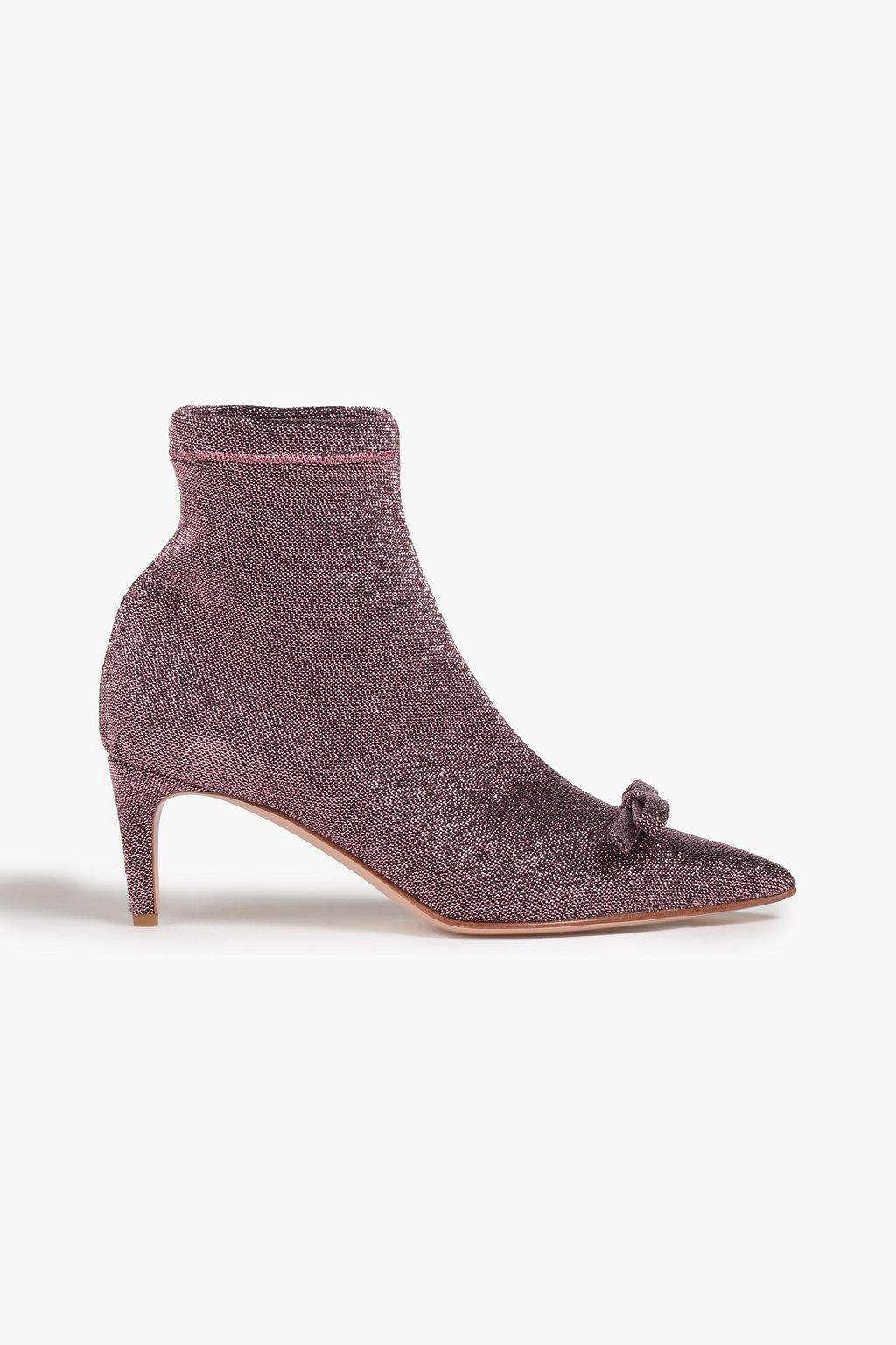 ストレッチニット ソックブーツ リボン付き メタリック THE OUTNET