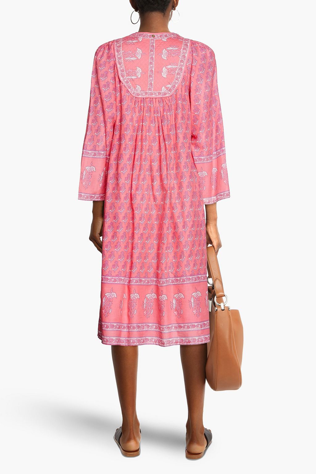 ANTIK BATIK Tasseled gathered floralprint cotton kaftan Sale up to