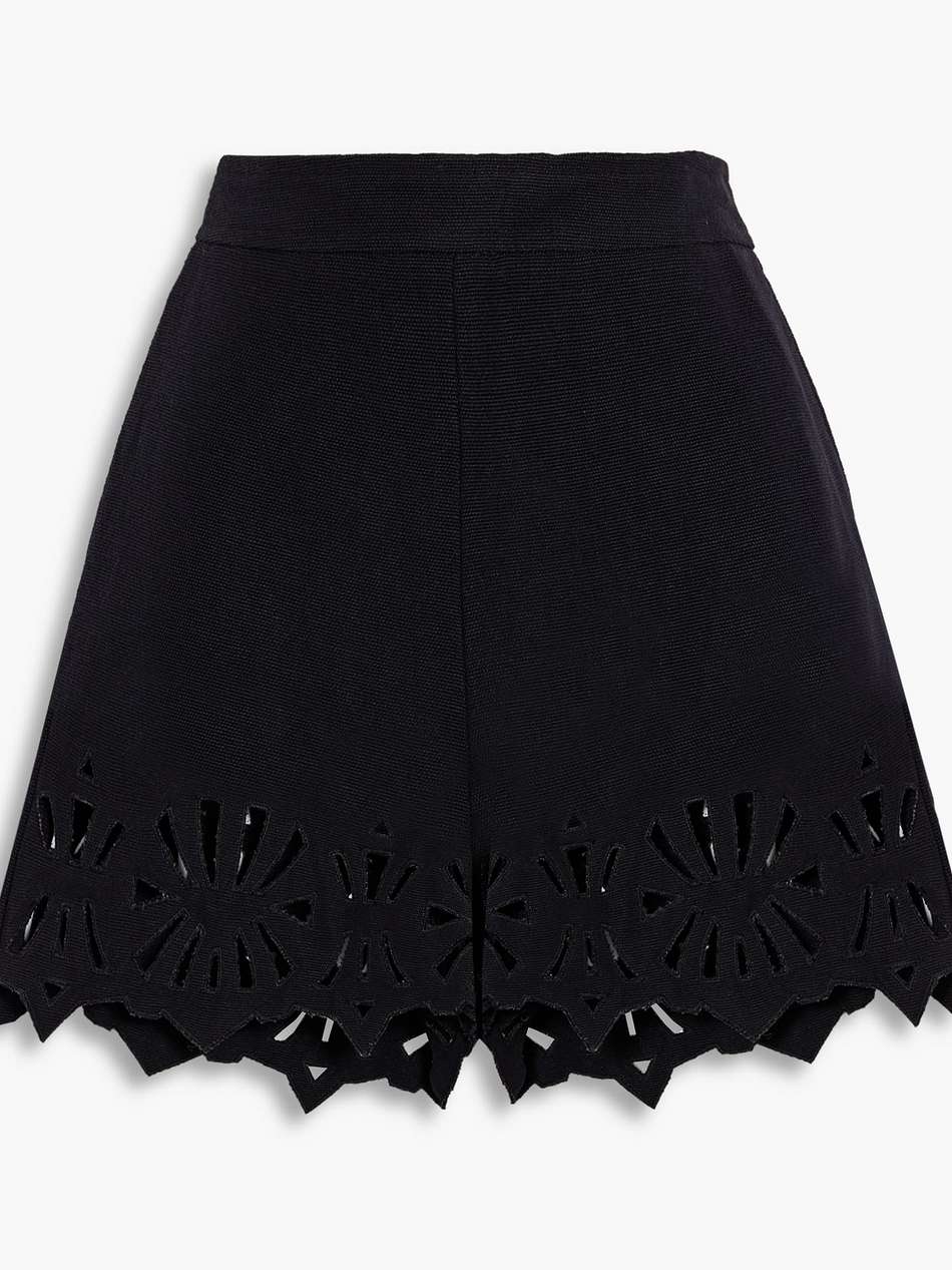broderie anglaise wool-blend  shorts