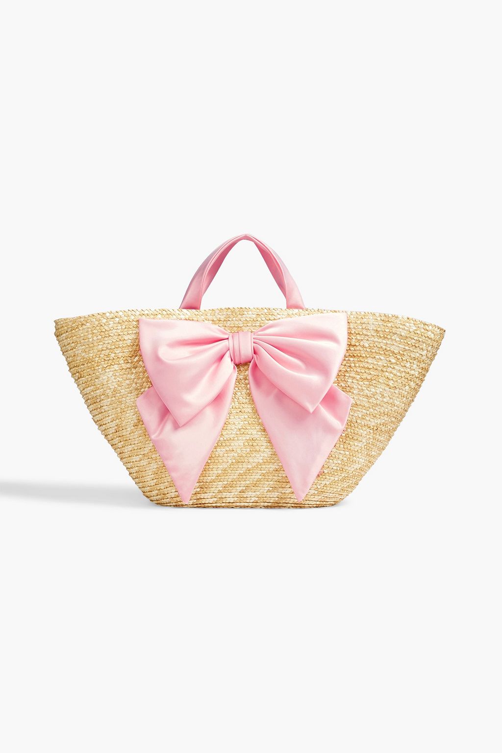 Carlotta Straw Tote w/Ivory Satin Bow