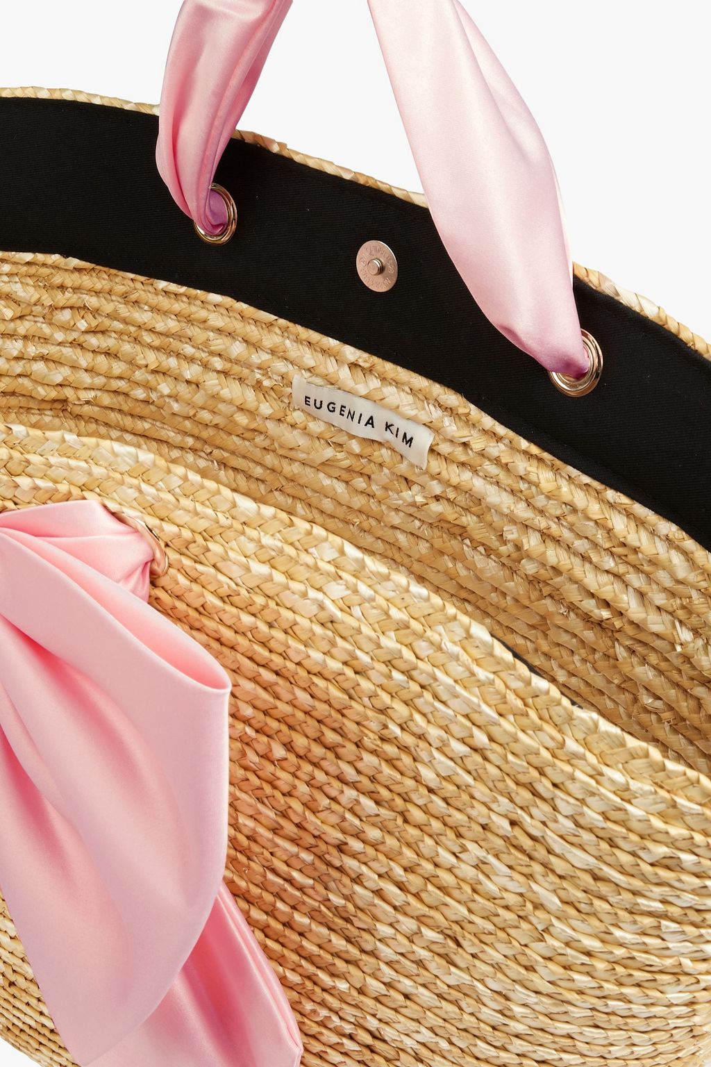 EUGENIA KIM Carlotta bow-embellished straw tote