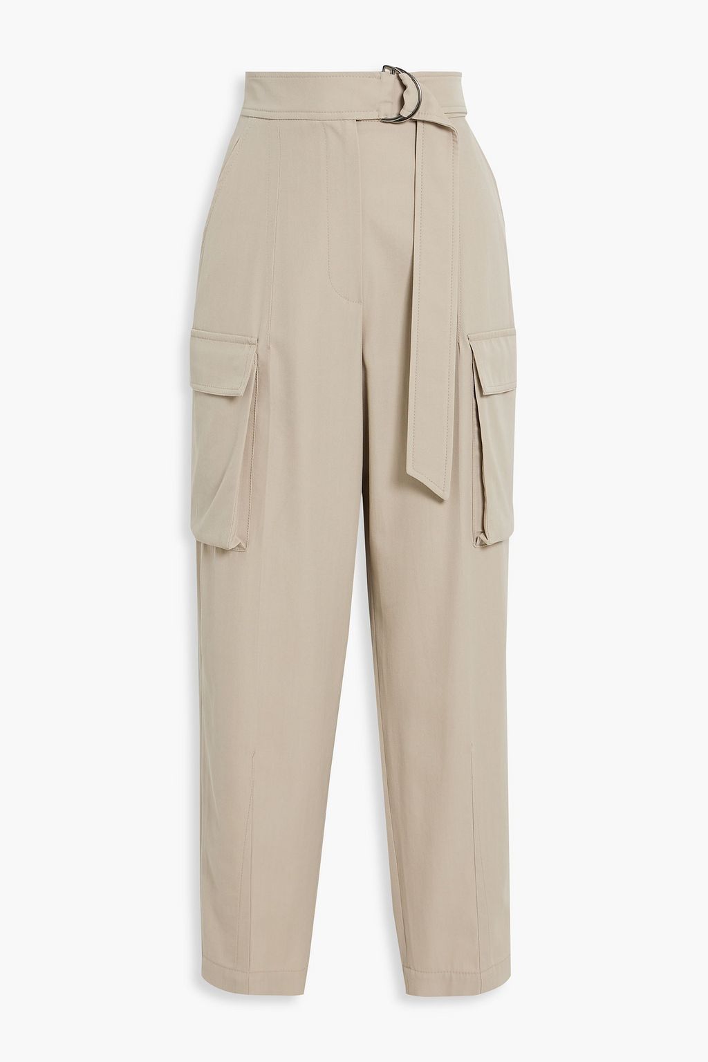 BRUNELLO CUCINELLI Belted cotton-blend tapered pants