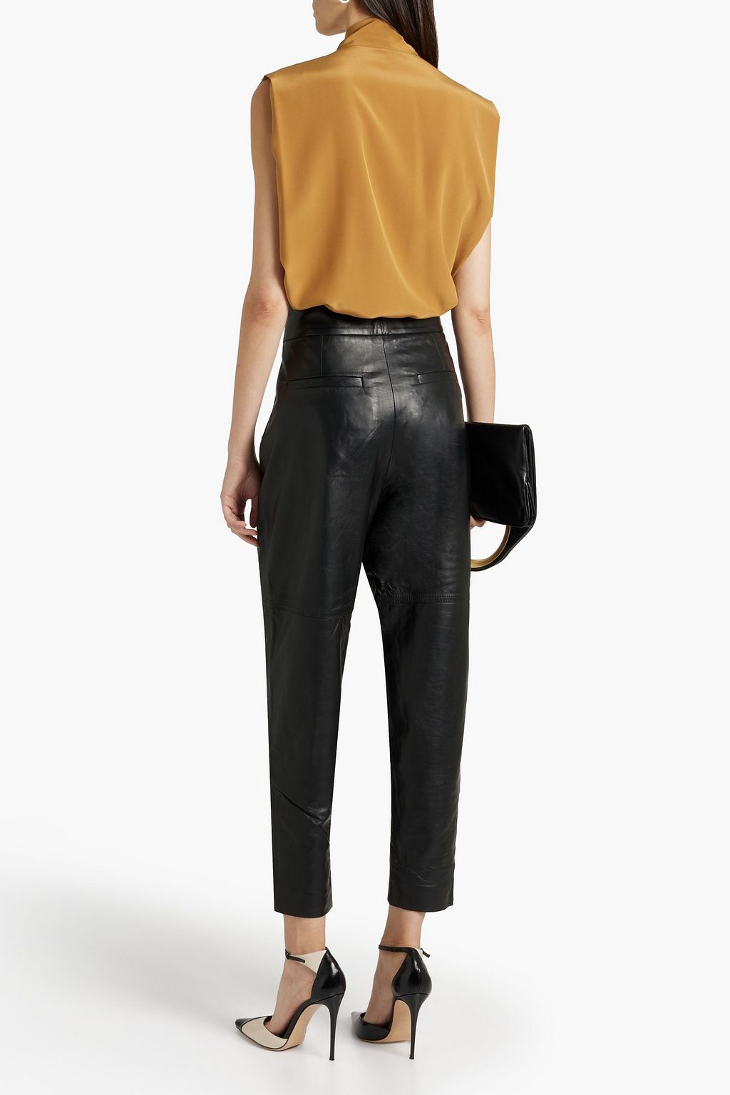 BRUNELLO CUCINELLI Leather tapered pants