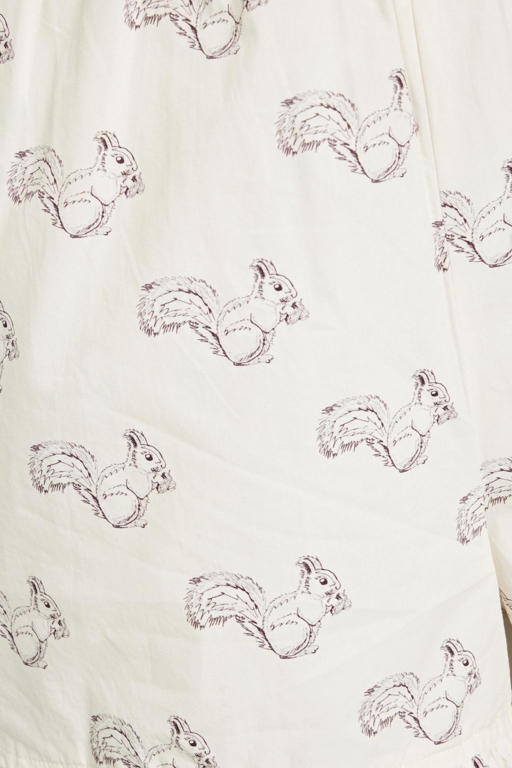 GANNI Ruffled printed cotton-poplin shorts