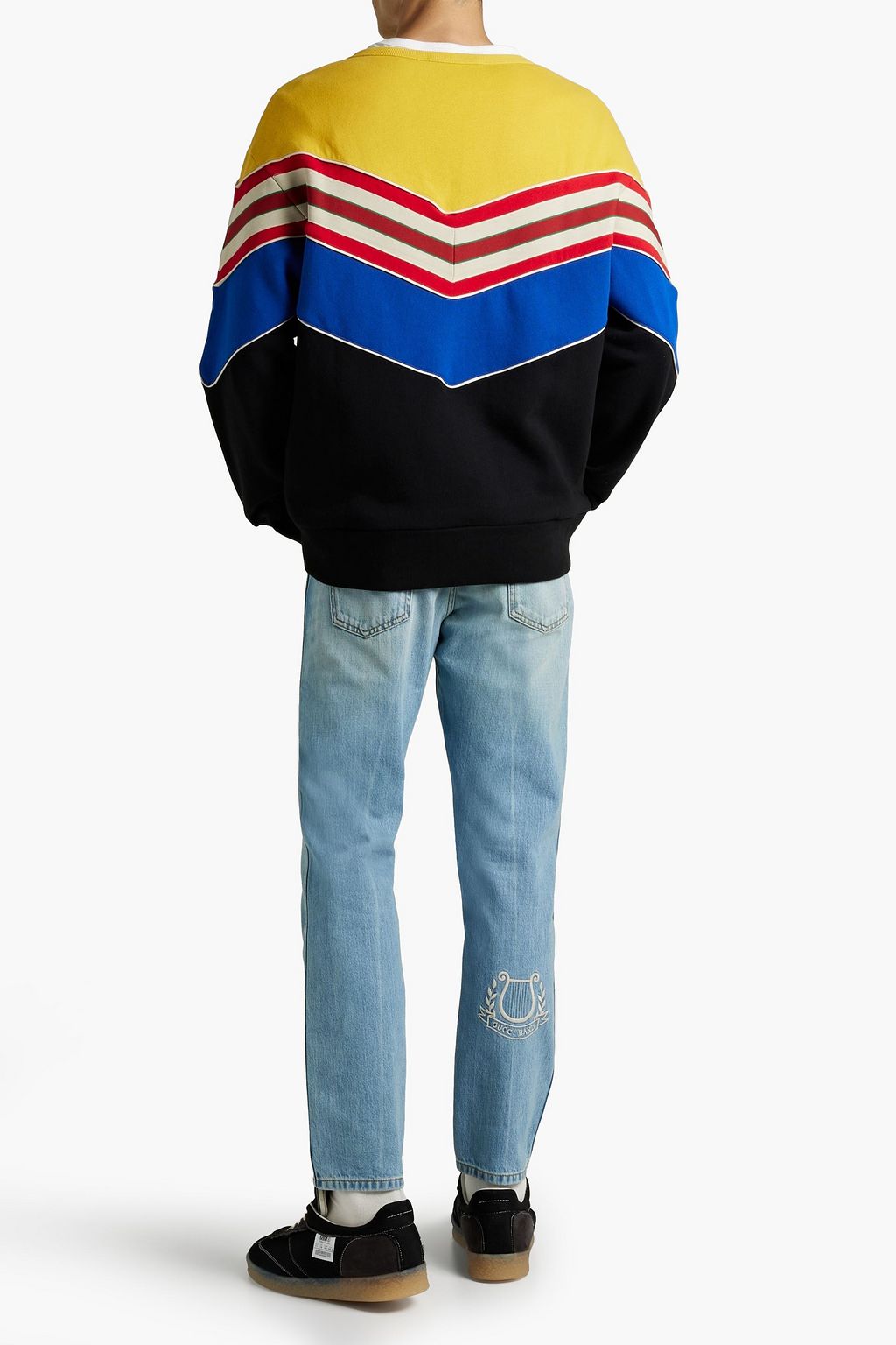GUCCI Sweatshirt aus Baumwollfrottee mit Streifen