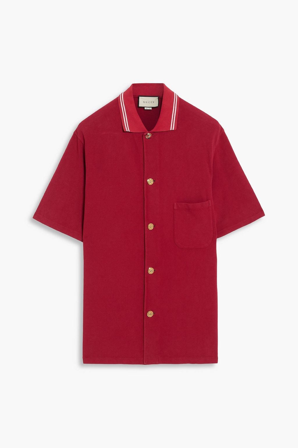 Gucci - Cotton-piqué Shirt Red - M