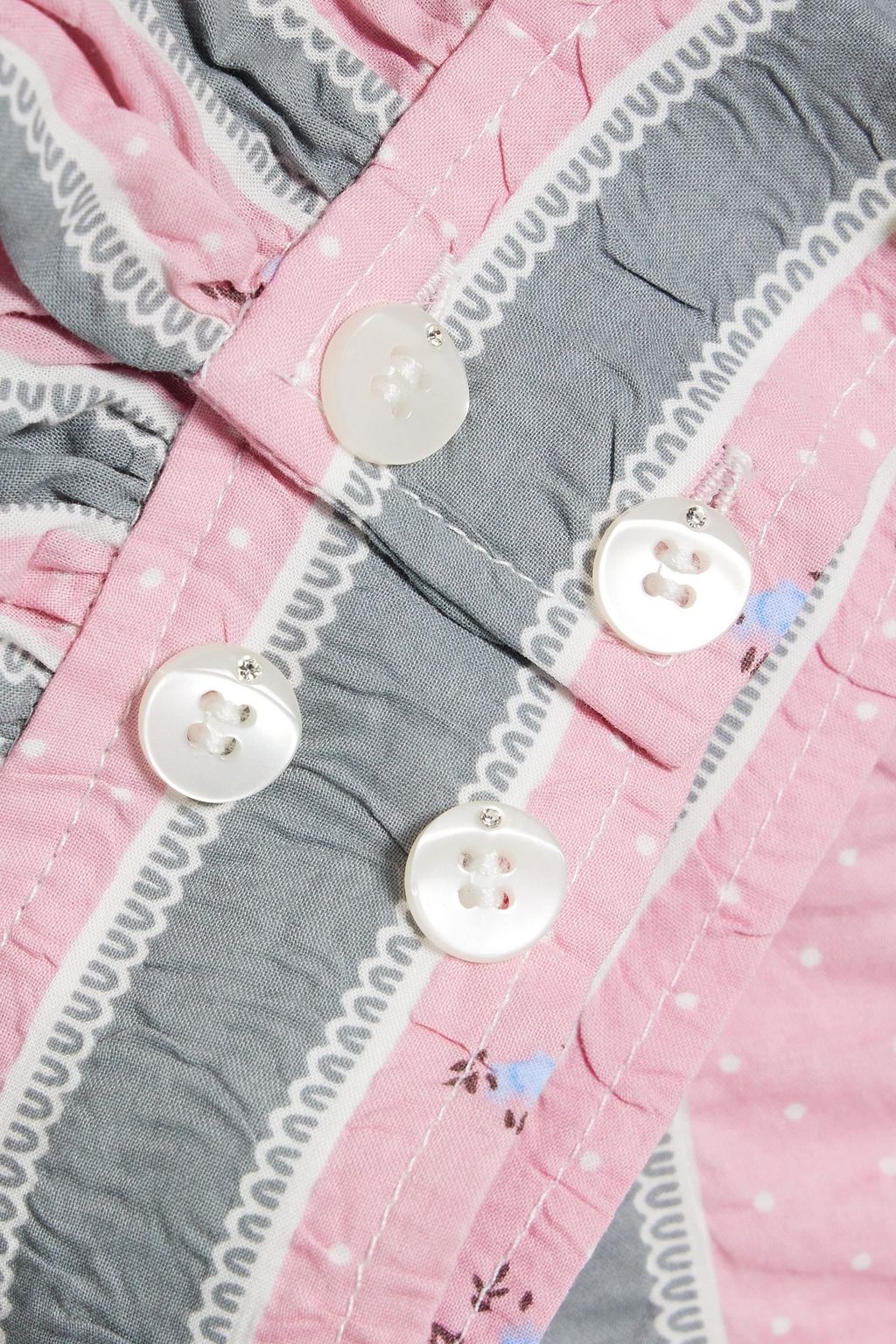 GANNI Printed organic cotton-seersucker mini dress