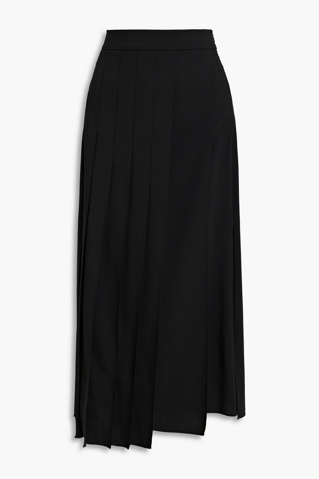 BRUNELLO CUCINELLI Asymmetric pleated wool-blend twill midi skirt | THE ...