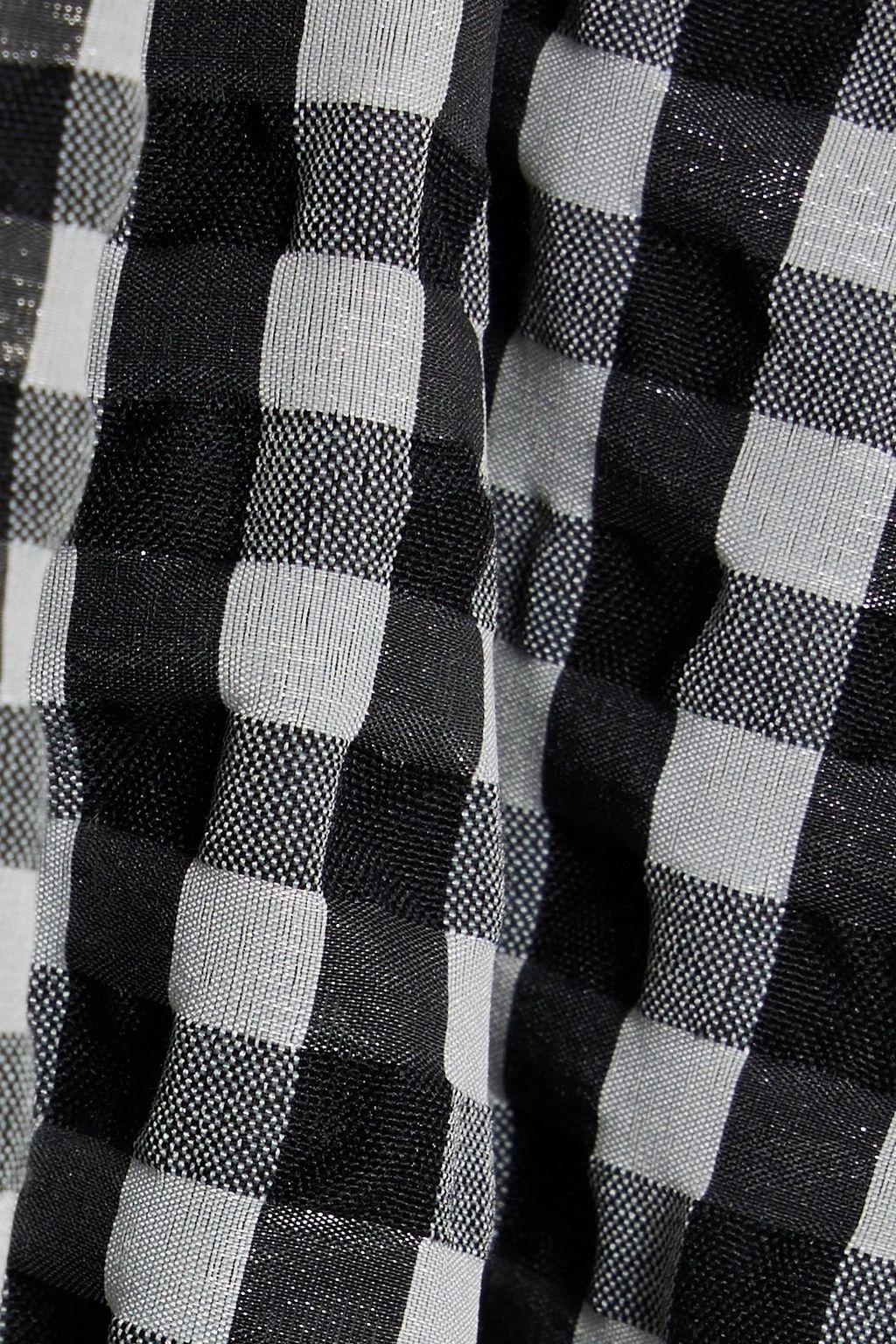 GANNI Gingham seersucker top