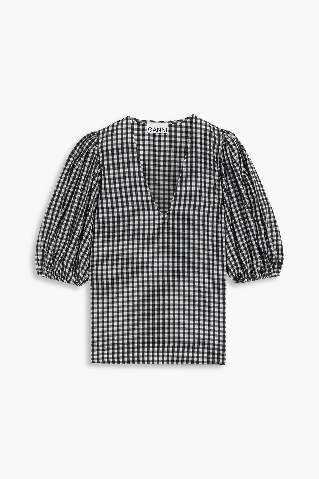 GANNI Gingham seersucker top | THE OUTNET