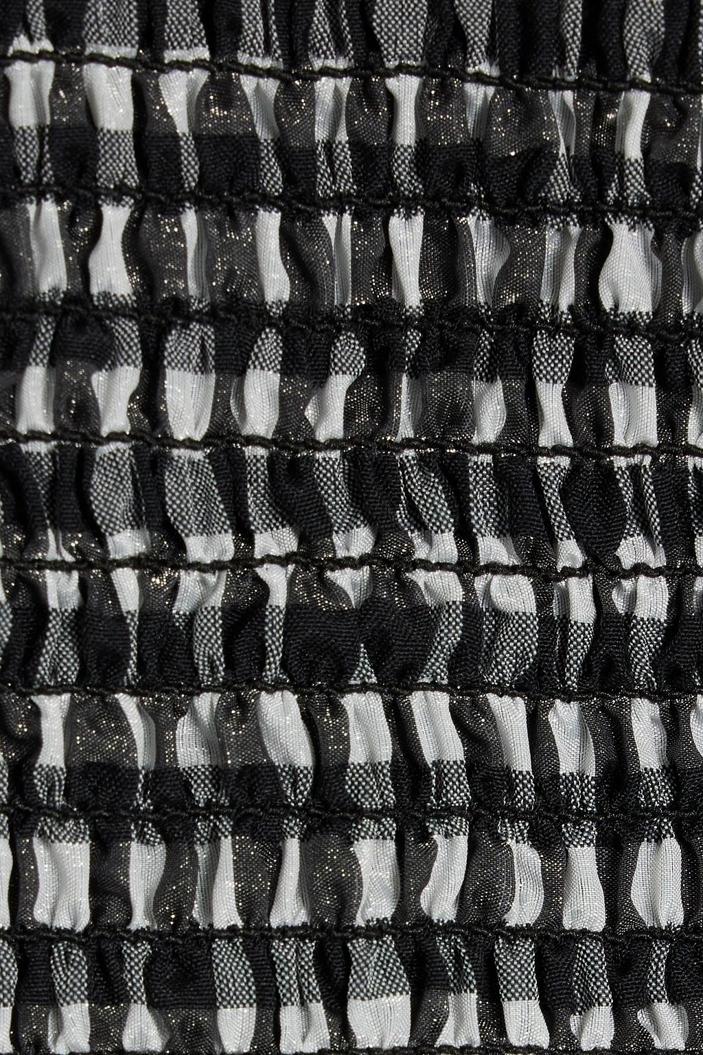 GANNI Gerafftes Kleid aus Seersucker mit Gingham-Karo