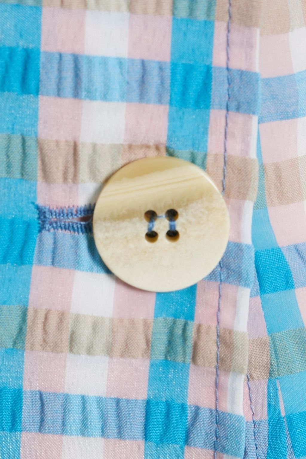 GANNI Gathered gingham seersucker  midi dress