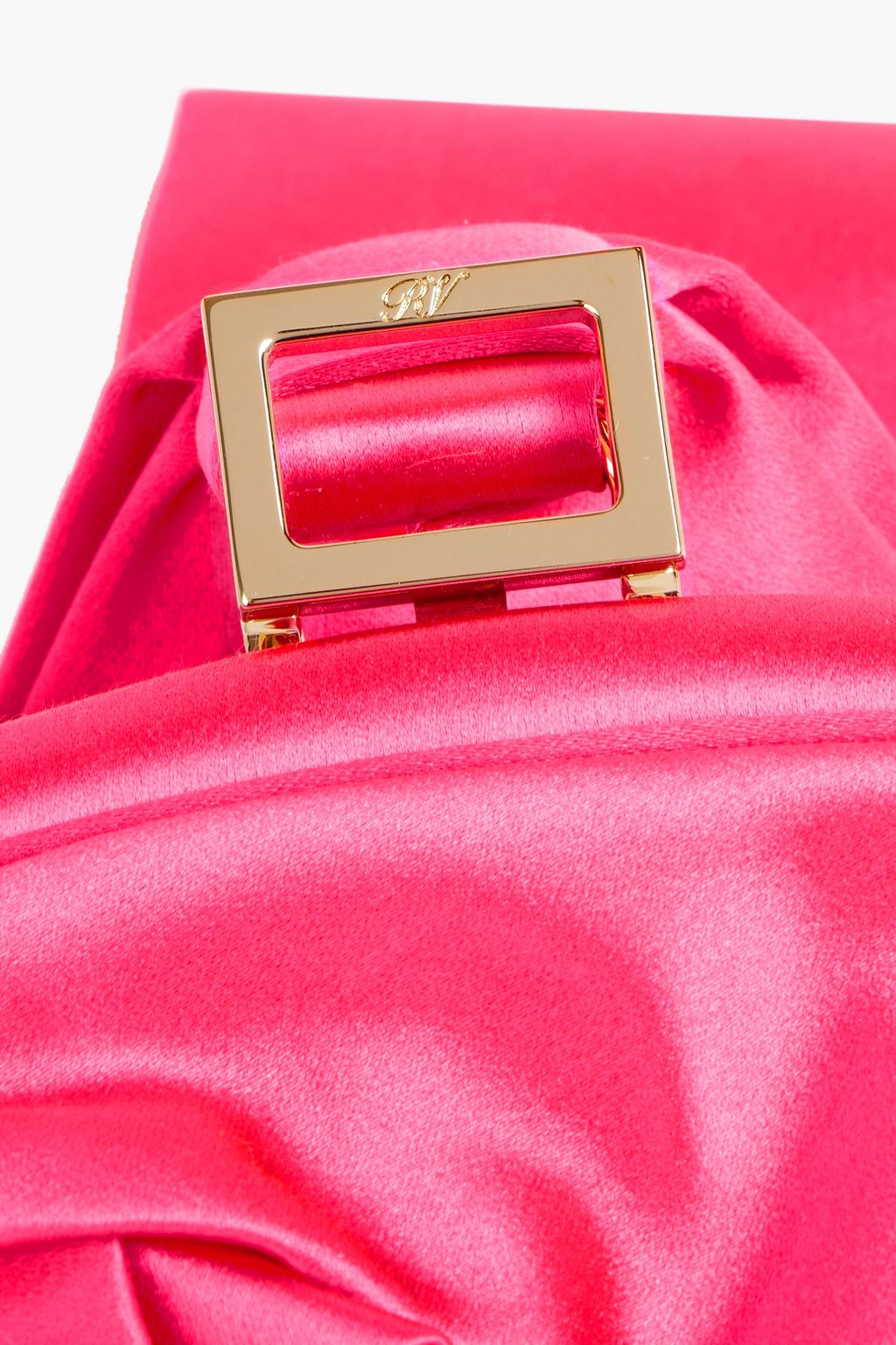 ROGER VIVIER Rose satin clutch