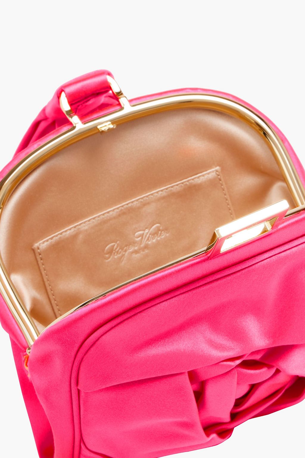ROGER VIVIER Rose satin clutch