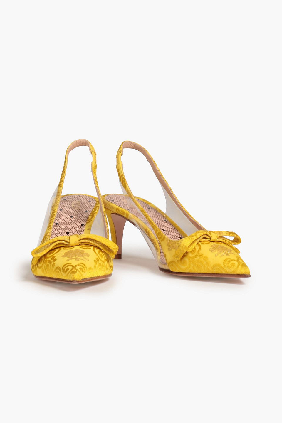 Redv Pvc-trimmed Jacquard Slingback Pumps In Yellow
