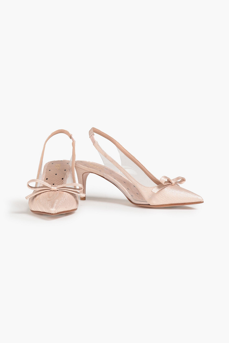Redv Pvc-paneled Metallic Jacquard Slingback Pumps In Blush