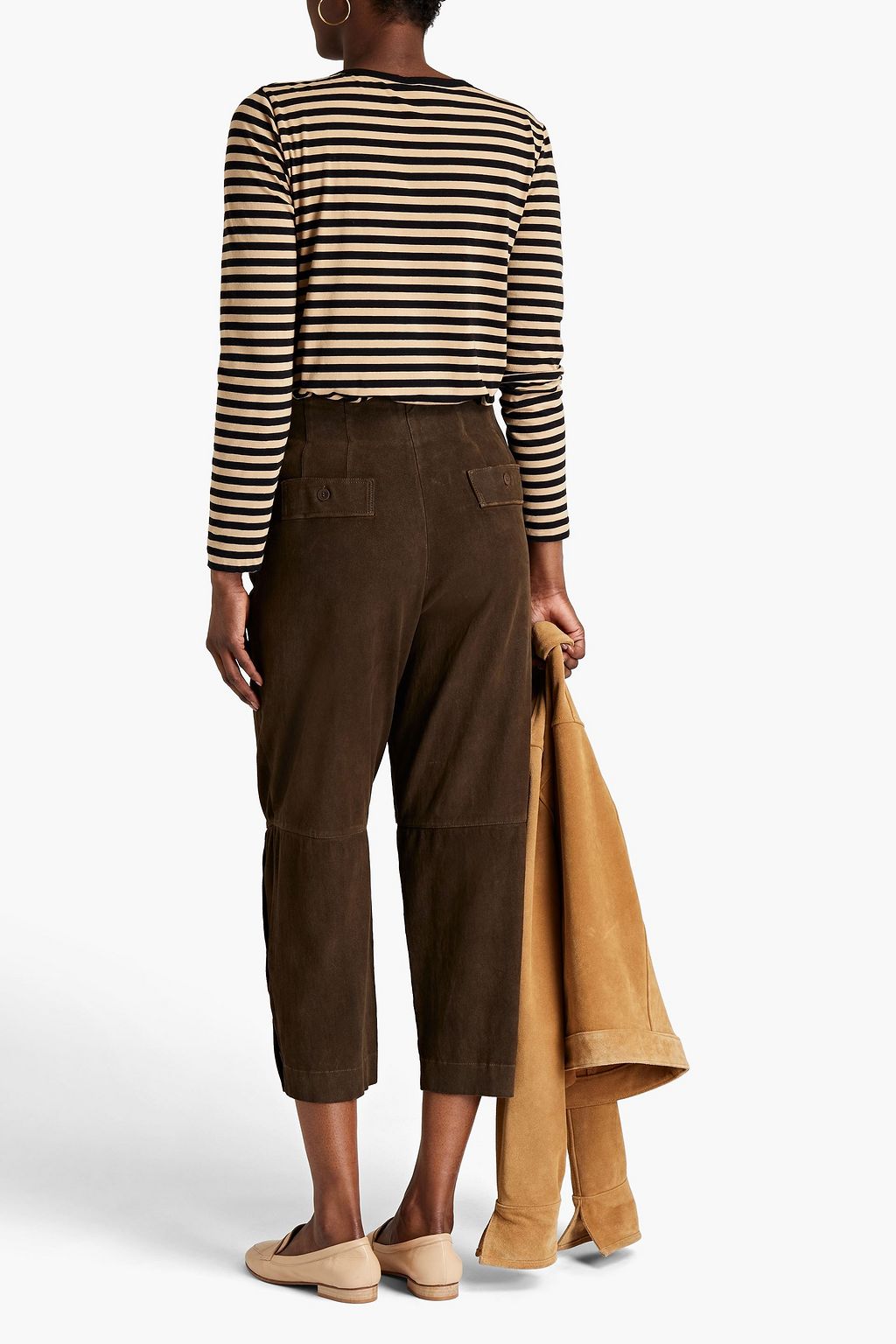 GENTRYPORTOFINO Cropped suede pants