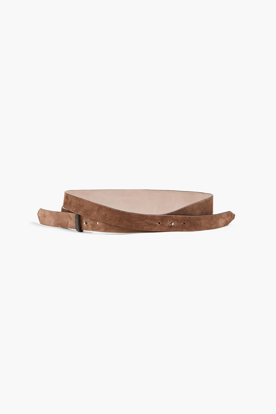 Brunello Cucinelli Suede Belt In Taupe