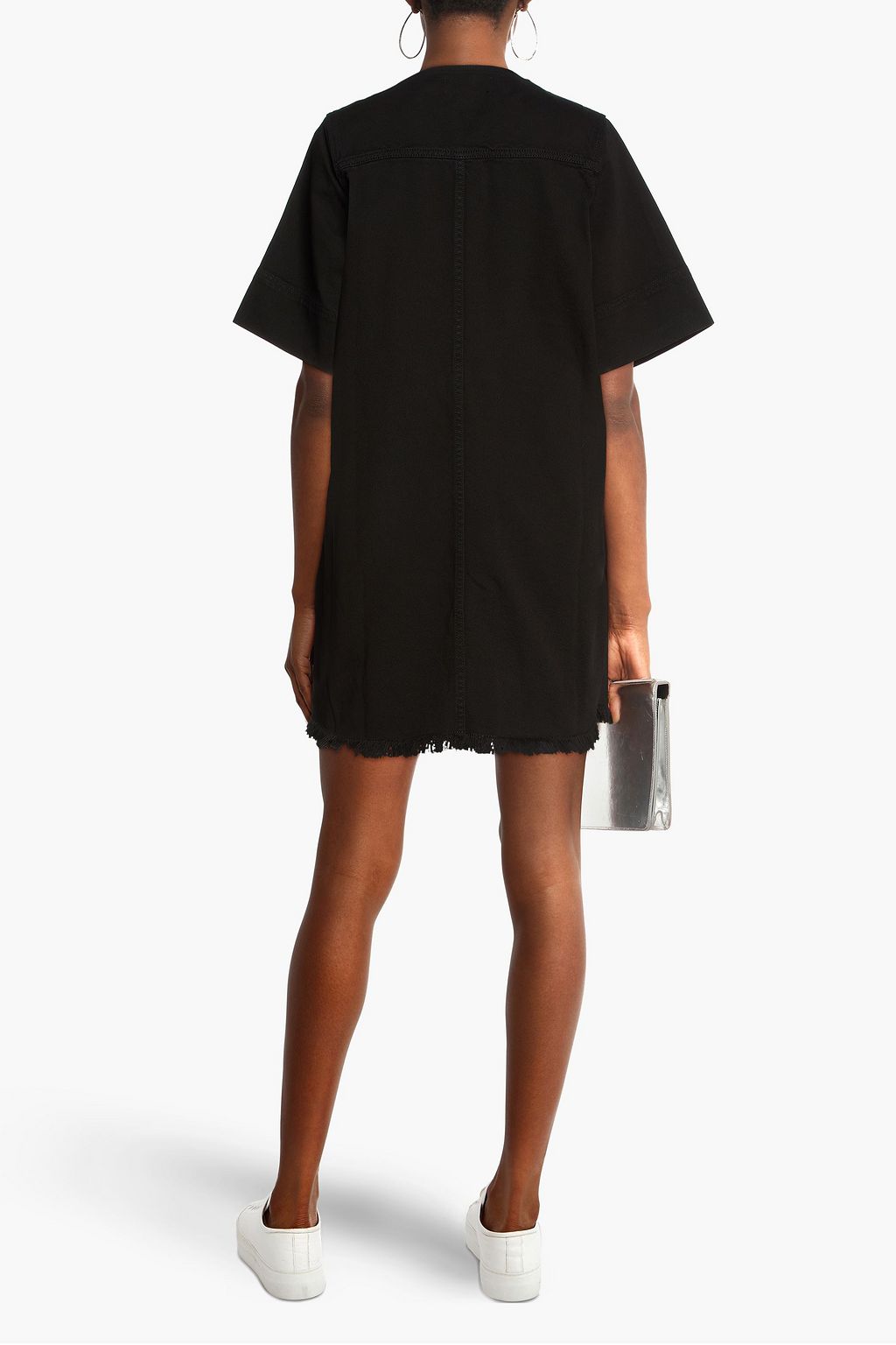 VICTORIA, VICTORIA BECKHAM デニム ミニシャツワンピース ほつれ加工