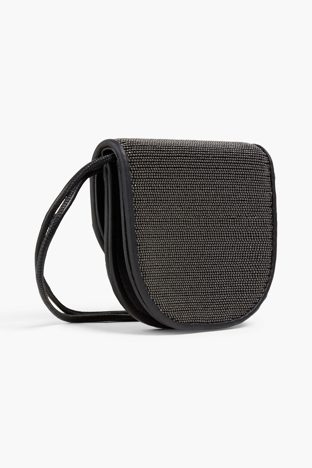 BRUNELLO CUCINELLI Schultertasche aus Leder mit Zierperlen